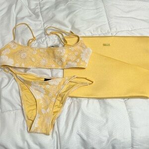 triangl swimwear Yellow Floral Bikini Set